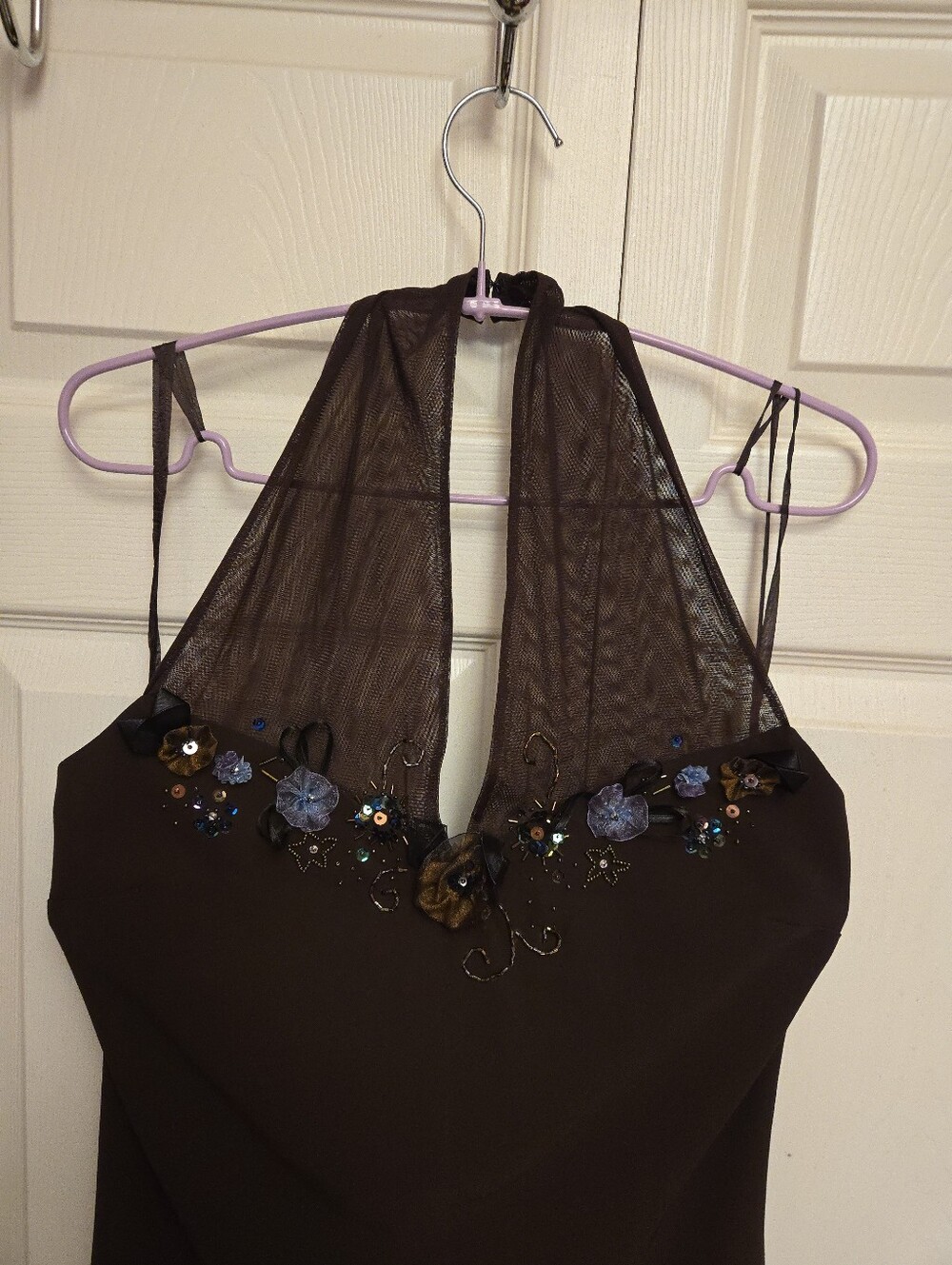 Nine West Dress 90/00s Brown Halter Dress - Picture 8 of 16